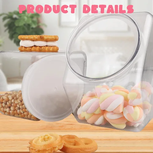 Vista 3 de 6 tarros de plástico con tapa de 73 onzas transparentes para sellado de PET, tarro hexagonal de gran apertura para almacenamiento de cocina, hogar