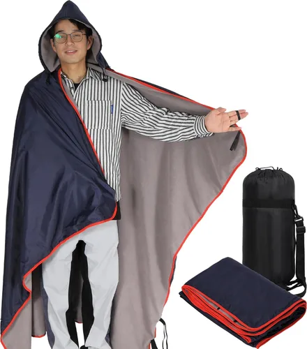 Vista 8 de REDCAMP Manta grande impermeable para estadio para deportes al aire libre, suave y cálida, manta de campamento de forro polar resistente al viento