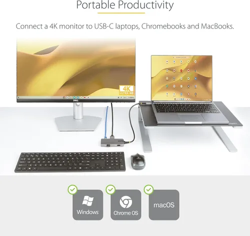 Vista 2 de StarTech.com Estación de acoplamiento USB-C para MacBook Pro M1 M2 M3 M4 y Windows, video HDMI 4K 60Hz, HDR10, concentrador USB 5Gbps y carga