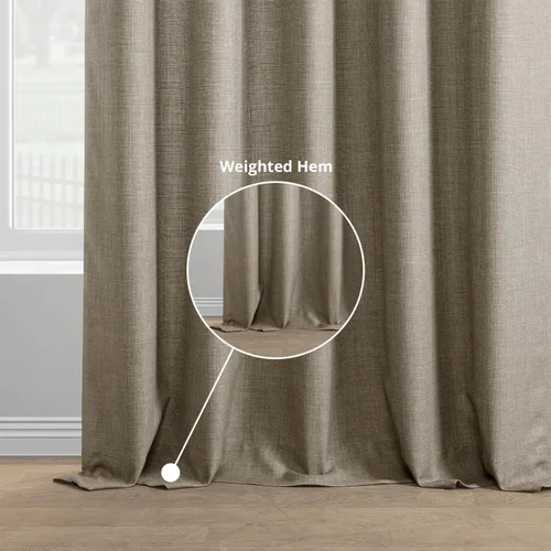 Vista 48 de HPD HALF PRICE DRAPES Cortinas de lino italiano para dormitorio y sala de estar, cortinas de oscurecimiento de habitación (1 panel), 50 pulgadas