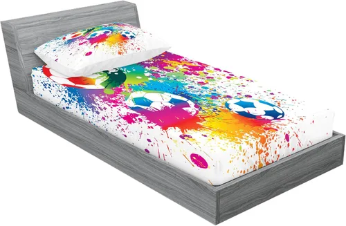 Vista 85 de Ambesonne - Juego de sábanas bajeras y fundas de almohada, diseño primaveral de acuarelas con jardín de hierbas y flores, juego de 4 piezas