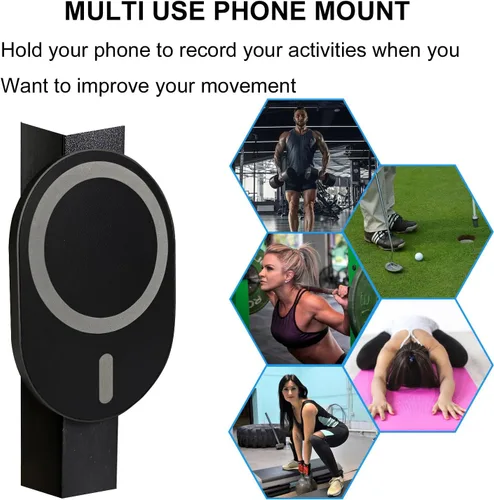 Vista 4 de Soporte magnético para teléfono para carrito de golf, compatible con iPhone 12, 13, 14, 15 / Plus/Pro, teléfono inteligente con funda Magsafe (negro)