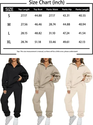 Vista 7 de AUTOMET Womens 2 Piece Outfits Long Sleeve Sweatsuits Sets Half Zip Sweatshirts with Joggers Sweatpants