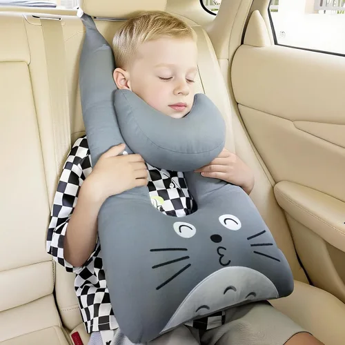 Vista 2 de Almohada de viaje Longhuo, almohada para coche, almohada de viaje para niños, almohada para asiento de coche, almohada en forma de U para viajes