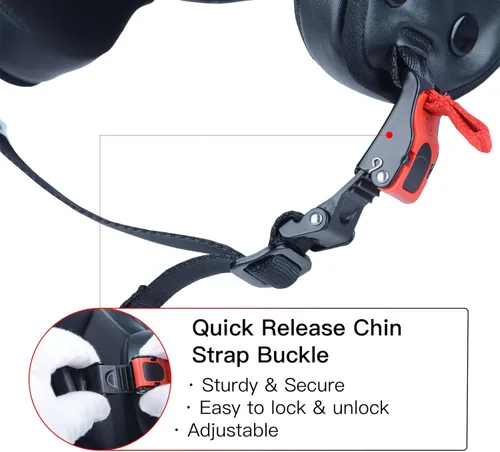 Vista 4 de Open Face Motorcycle Helmet for Adults,DOT Approved - Moped Half Vespa Retro Helmet with Anti-Scratch Visor for Men and Women