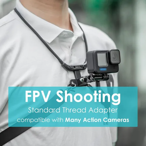 Vista 6 de XINANEE - Soporte para cámara de acción con soporte para correa de pecho para DJI OSMO Pocket 12 OSMO Action 3 Insta360 ONE RS, R, ONE X3, X2 Vlog