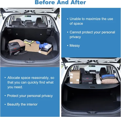 Vista 6 de ECCPP Cubierta de carga retráctil para maletero de automóvil, cubierta de seguridad para maletero 2015-2019, compatible con Toyota Land Cruiser