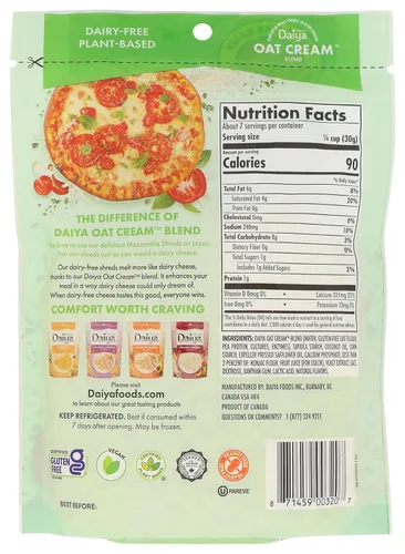 Vista 2 de Daiya, Trituras de queso vegano estilo mozzarella sin lácteos, 7.1 onzas