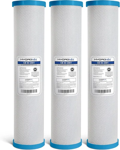 Hydronix CB-45-2001/3 Cartucho universal de repuesto de filtro de agua para toda la casa de 4.5 x 20 pulgadas, NSF comercial e industrial, bloque de