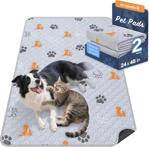 Vista 18 de WanpeeGoo Almohadillas lavables para orina para perros, paquete de 4 almohadillas absorbentes reutilizables para entrenamiento de perros