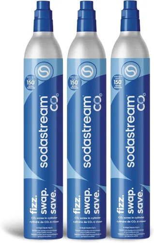 Vista 7 de sodastream SodaStream 60 L CO2 Exchange Carbonator, 14.5 oz, conjunto de 2, más $ 15 Tarjeta de regalo de Amazon.com con Exchange 2 paquetes azul