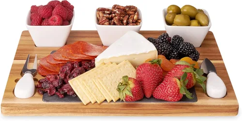 Vista 17 de Tabla de servir grande Twine, accesorios para tablas de charcutería, bandeja de servir para aperitivos, tabla de cortar grande, bandeja de servir