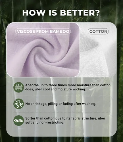 Vista 5 de BAMBOO COOL Ropa interior de bikini para mujer, bragas hipster, suaves, elásticas, transpirables, paquete de 5