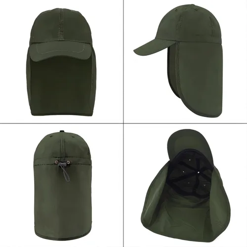 Vista 7 de Gorra de béisbol con solapa para el cuello, UPF 50+ impermeable para Verde militar