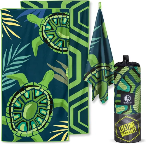 Vista 27 de VENTURE 4TH - Toalla de playa de microfibra: secado rápido, compacta, libre de arena, absorbente, a prueba de arena y ligera - Perfecta para Blue