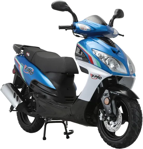 X-PRO Ciclomotor de 150 cc de gasolina de 150 cc para adultos con ruedas de aluminio de 13 pulgadas (azul)