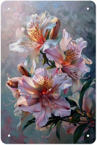 Abstract Floral Pattern Aesthetic Metal Tin Sign Wall Decor Retro Sign for Home Living Room Bedroom Coffee Wall Decor Halloween Christmas Gifts