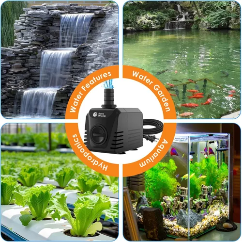 Vista 7 de AquaMiracle Bomba de agua sumergible para acuario con control de flujo, bomba de estanque para estanque, fuente, cascada, estatua, función de agua