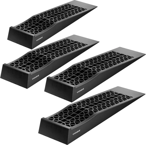 VIVOHOME Rampas de servicio de automóvil de plástico de perfil bajo de 6 toneladas para camiones de carreras para cambios de aceite, ruedas de