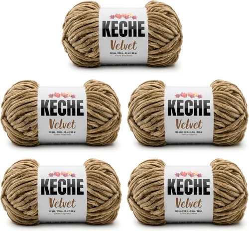 Vista 42 de Hilo de terciopelo Keche para crochet, suave chenilla voluminosa para bebé, manta Amigurumi, 100 gr (121 m) - Blanco