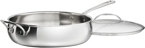 Vista 13 de Cuisinart PureClad™ PureClad™ Sartén de acero inoxidable de triple capa de 12 pulgadas con mango y cubierta auxiliares. PCT22-30HC