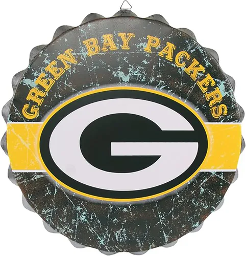 Vista 29 de NFL Team Logo Distressed Metal Hanging Wall Bottle Cap Sign