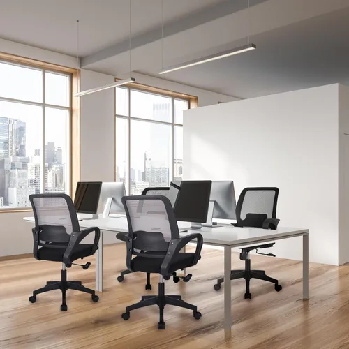 Vista 6 de NEO CHAIR – Silla de escritorio para oficina ergonómica con malla, silla de computadora con soporte lumbar, altura ajustable, ruedas giratorias