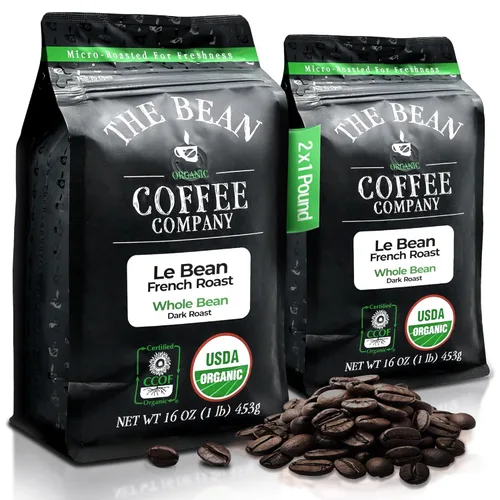 Vista 17 de The Bean Organic Coffee Company Suzi's Power Bean, tostado oscuro, café en grano entero, bolsa de 16 onzas