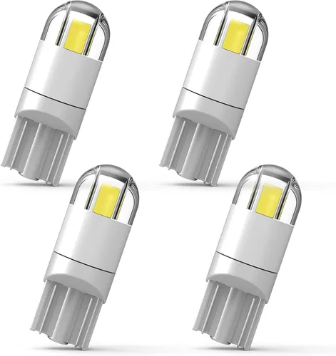 194 Bombilla LED para Automóvil, 1.5W, 12V, Blanco, Tipo Cuña T10, Ángulo de Iluminación de 360 Grados, Chipset 2SMD 3030, 4 Chips 3030 de Alto
