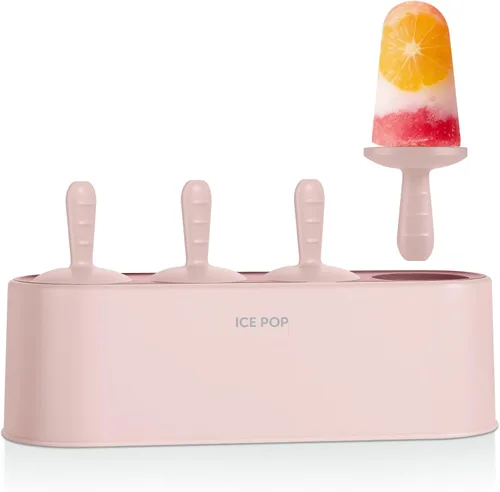 Vista 14 de Juego de 4 moldes para paletas caseras de silicona, moldes para helados, de fácil liberación, reutilizables, moldes para hacer bricolaje