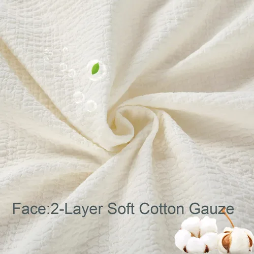 Vista 5 de YINFUNG Juego de 2 fundas de almohada europeas acolchadas de 26 x 26 pulgadas, de muselina de algodón, con flecos, bohemias, decorativas