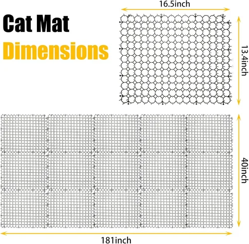 Vista 2 de Alfombrilla para gatos con púas – Repelente disuasorio para gatos, 16.5 x 13.4 pulgadas