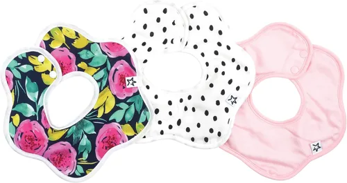 Vista 8 de Tiny Twinkle Roundabout Baberos de baba – 360 baberos giratorios impermeables y absorbentes para dentición