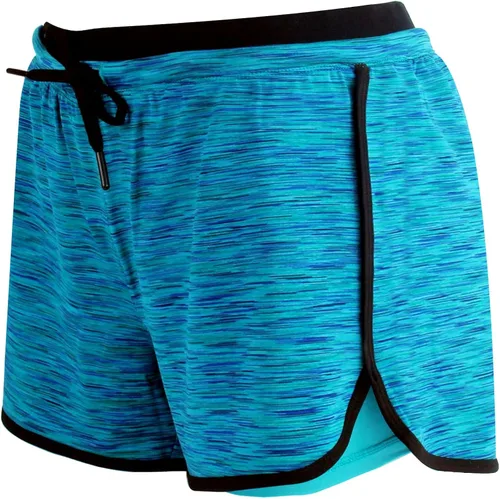 Riboom - Pantalones cortos de doble capa para mujer, para entrenamiento, fitness, correr, yoga, gimnasio, deportes.