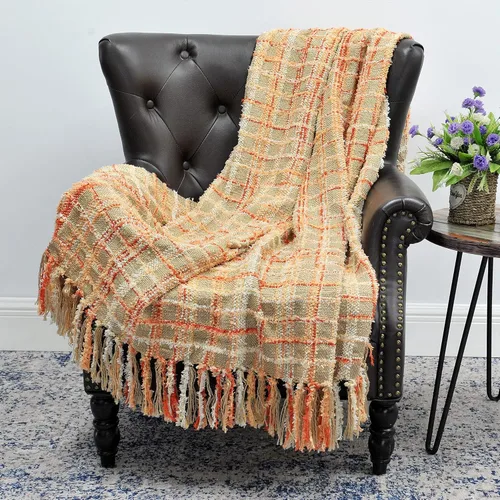 Vista 2 de BNF Home cobija de Chenille para sofá, multicolor (50" x 60")