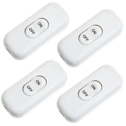 Vista 11 de Interruptor de Cable en Línea, PLUSPOE Interruptor de Lámpara de Control DPST de Encendido-Apagado para Lámpara de Mesa de Dormitorio Luces LED