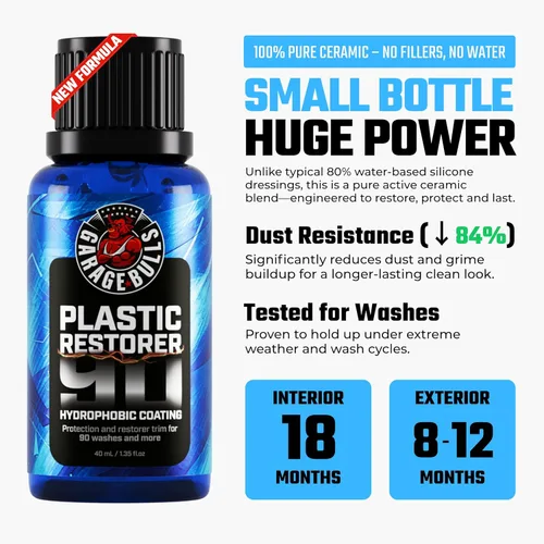 Vista 3 de garage bulls Restaurador de plástico para automóviles – Revestimiento de cerámica hidrofóbico – Máxima protección exterior e interior con acabado