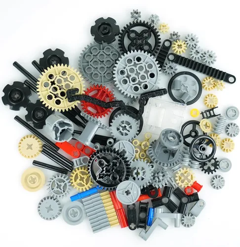 Vista 2 de Pamvava Piezas Técnicas Piezas, Ruedas Engranajes y Ejes Conjuntos Cadena Diferancial, Coche MOC Ladrillos a Granel Bloques de Construcción Juguetes