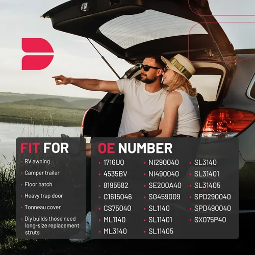 Vista 3 de BDFHYK 8195582 - Amortiguadores de gas de 7.5 pulgadas 180N/40.5 libras, soporte de elevación para Leer Camper, cubierta trasera, cubierta