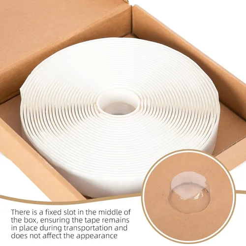 Vista 3 de Cinta Selladora de Butilo Blanca 1.6" x 30 Pies Sin Endurecimiento Cinta Selladora de Butilo Premium para Acristalamiento de Ventanas de RV Techado