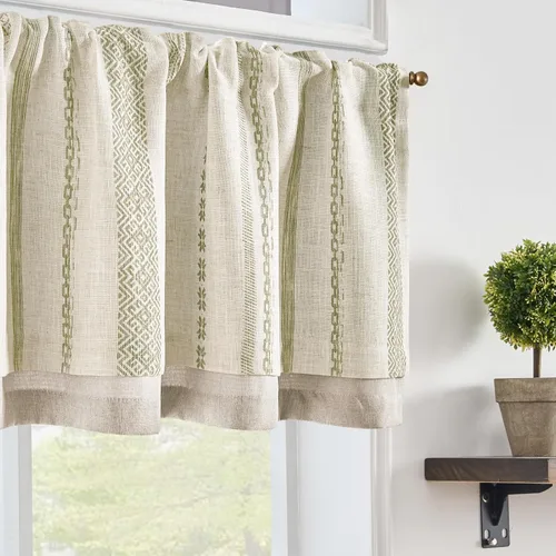 Vista 19 de Jinchan - Cenefa floral para cocina, cortina de privacidad para ventanas de 16 pulgadas, estilo rústico de casa de campo, para sala de estar