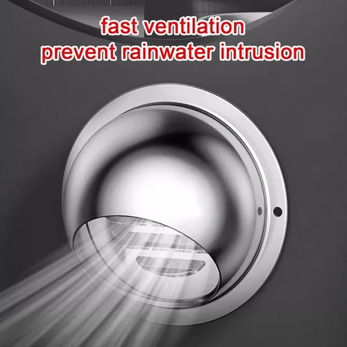Vista 2 de Tapa redonda de acero inoxidable 304 para ventilación de aire, campana extractora, tapa de lluvia para chimenea, tapa de ventilación de conductos
