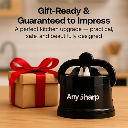 Vista 9 de AnySharp – PRO – Afilador de cuchillos manos libres - Herramienta de afilado fácil de usar con base de succión PowerGrip y ángulo preestablecido