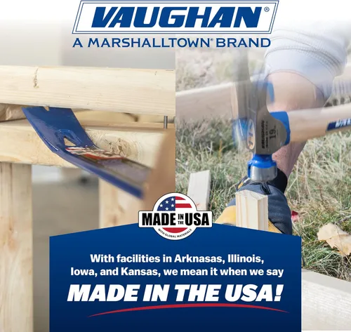 Vista 6 de VAUGHAN Martillo de ingeniería de doble cara, 2-1/2 libras, montado en los Estados Unidos Caras llamativas biseladas pulidas, acero americano