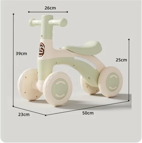 Vista 2 de Balance Bike with 4 Wheels Scratch-Resistant Indoor Outdoor Wiggle car Grey