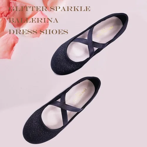 Vista 5 de Mei MACLEOD Zapatos planos de ballet para niñas, zapatos de vestir Mary Jane con purpurina