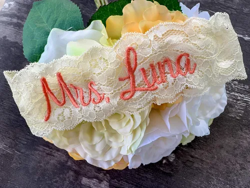 Vista 7 de Liga de boda para novias personalizada para novias ligas de novia sin cordones