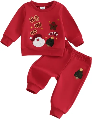 Vista 171 de Conjunto de Navidad para bebé niño con camisa divertida larga y pantalón conjunto de ropa de primera Navidad para niños de 6 a 12, 18, 24 meses 2T