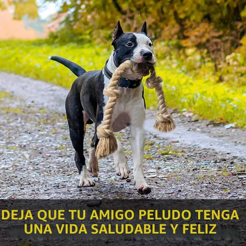 Vista 5 de Fida Juguetes de cuerda para perros para masticadores agresivos, juguete grande para perros diseñado para tira y afloja, juguete de cuerda Mango