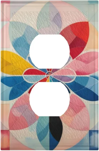 Vista 133 de Cubiertas decorativas para interruptor de luz de arte BOHO, figura abstracta de 1 gang, salida basculante, placa frontal decorativa del interruptor